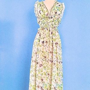 Floral Sleeveless Ruffle Dress